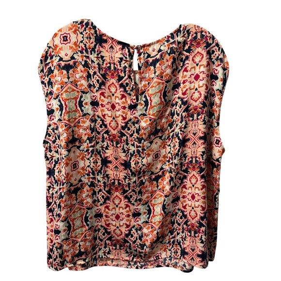 Wonderly Womens blouse Sz 1X Multicolor Boho Short Sleeve Blouse - Picture 12 of 12